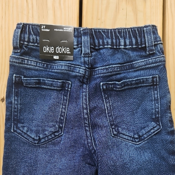 Okie Dokie Toddler Boys Jeans 2T – Classic Dark Wash Straight Leg - Picture 8 of 8
